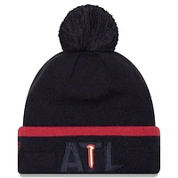 Men's New Era Black Atlanta United FC Wordmark Kick Off Cuffed Knit Hat with Pom