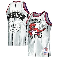 Men's Mitchell & Ness Vince Carter Platinum Toronto Raptors 1998/99 Hardwood Classics 75th Anniversary Swingman Jersey