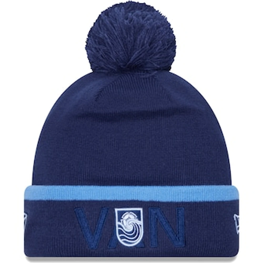 Men's New Era Deep Sea Blue Vancouver Whitecaps FC Kickoff - Cuffed Knit Hat with Pom