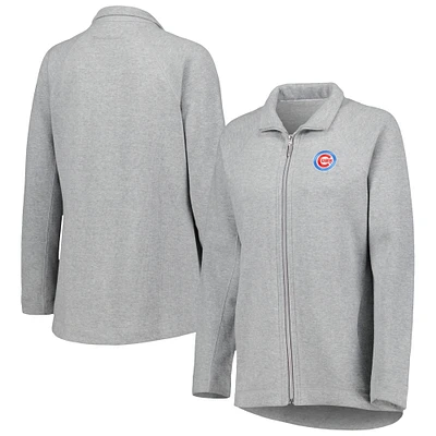 Women's Tommy Bahama Heather Gray Chicago Cubs Aruba Raglan Full-Zip Jacket