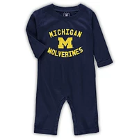 Infant Wes & Willy Navy Michigan Wolverines Core Long Sleeve Jumper