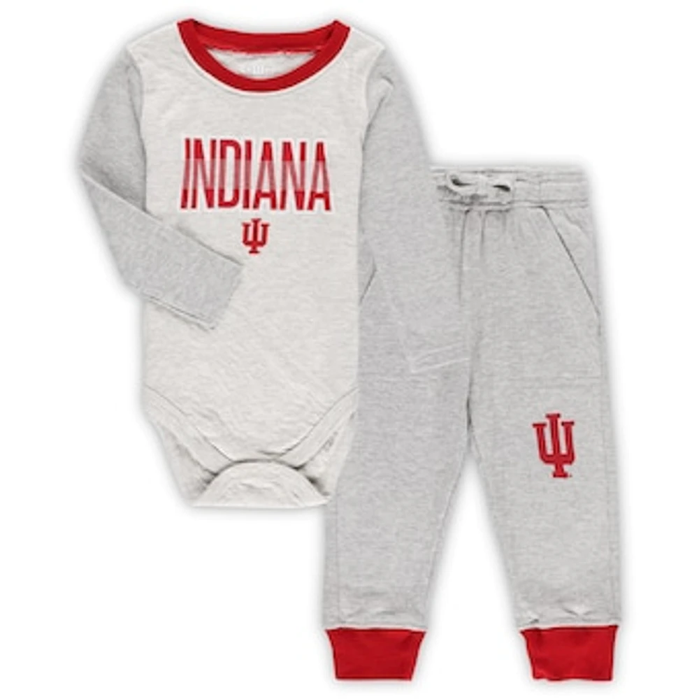 Infant Wes & Willy Heather Gray Indiana Hoosiers Jie Jie Long Sleeve Bodysuit & Pants Set