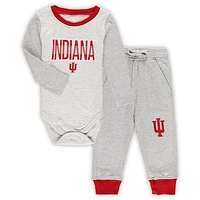 Infant Wes & Willy Heather Gray Indiana Hoosiers Jie Jie Long Sleeve Bodysuit & Pants Set