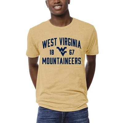 Men's League Collegiate Wear Heather Gold West Virginia Mountaineers 1274 Victory Falls T-Shirt