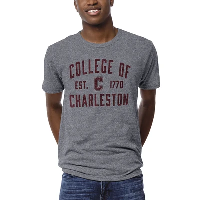 Men's League Collegiate Wear Heather Gray Charleston Cougars 1274 Victory Falls T-Shirt