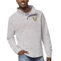 Men's League Collegiate Wear Ash Vanderbilt Commodores 1636 Fleece Quarter Snap Up Pullover Sweatshirt