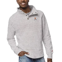 Men's League Collegiate Wear Ash Virginia Cavaliers 1636 Fleece Quarter Snap Up Pullover Sweatshirt