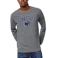 Men's League Collegiate Wear Heather Gray Penn State Nittany Lions 1965 Victory Falls Long Sleeve Tri-Blend T-Shirt