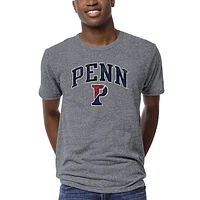 Men's League Collegiate Wear Heather Gray Pennsylvania Quakers 1965 Victory Falls T-Shirt