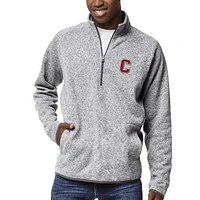 Men's League Collegiate Wear Heather Gray Cornell Big Red Saranac Raglan Quarter-Zip Jacket