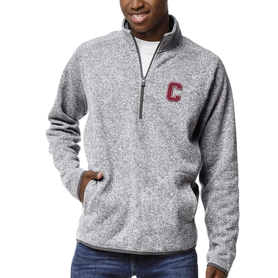 Men's League Collegiate Wear Heather Gray Cornell Big Red Saranac Raglan Quarter-Zip Jacket