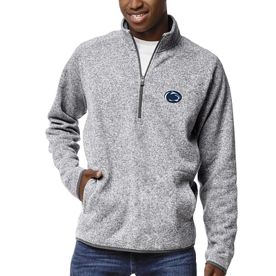 Men's League Collegiate Wear Heather Gray Penn State Nittany Lions Saranac Raglan Quarter-Zip Jacket