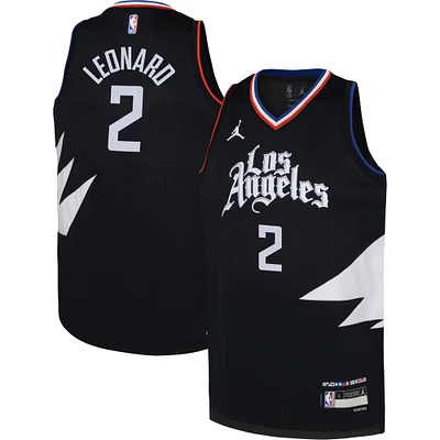 Youth Jordan Brand Kawhi Leonard Black LA Clippers Swingman Jersey - Statement Edition