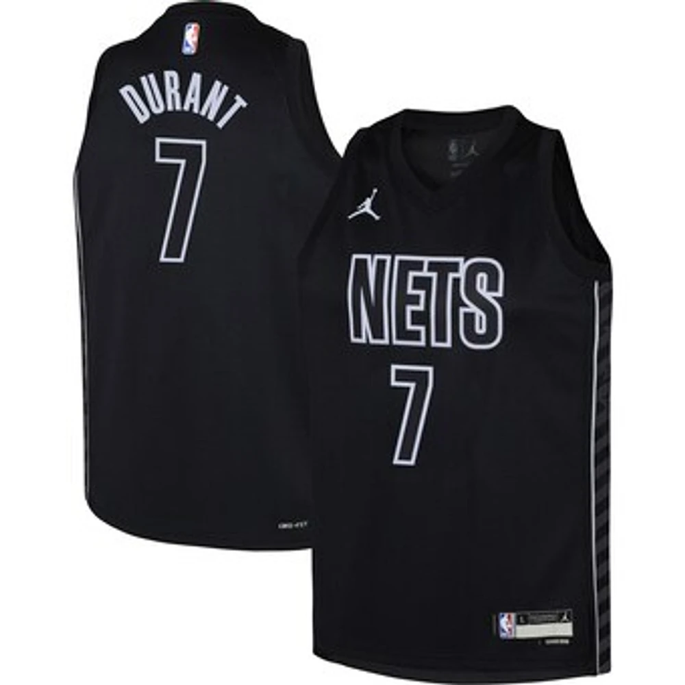 Youth Jordan Brand Kevin Durant Black Brooklyn Nets Swingman Jersey - Statement Edition