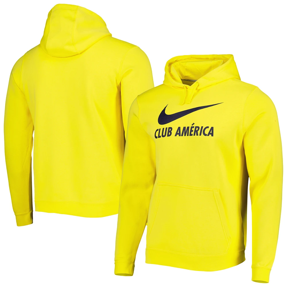 Men's Nike Yellow Club America Lockup Club Pullover Hoodie