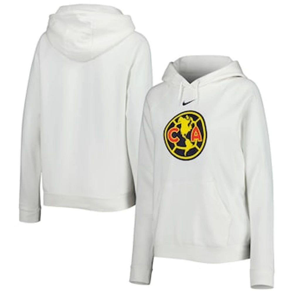 Women's Nike White Club America Varsity Raglan Tri-Blend Pullover Hoodie