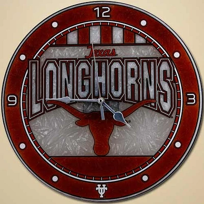 Texas Longhorns 12" Art-Glass Wall Clock