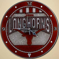 Texas Longhorns 12" Art-Glass Wall Clock