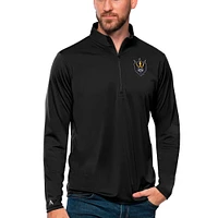 Men's Antigua Black San Diego Seals Tribute Quarter-Zip Pullover Top