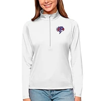 Women's Antigua White Halifax Thunderbirds Tribute Quarter-Zip Pullover Top