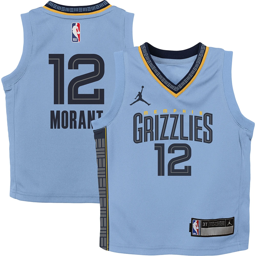 Preschool Jordan Brand Ja Morant Light Blue Memphis Grizzlies 2022/23 Statement Edition Jersey