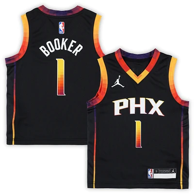 Preschool Jordan Brand Devin Booker Black Phoenix Suns 2022/23 Swingman Jersey - Statement Edition