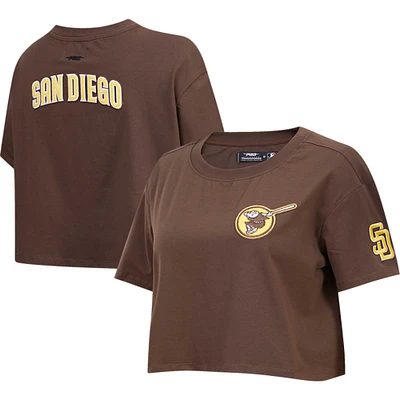 Women's Pro Standard Brown San Diego Padres Classic Team Boxy Cropped T-Shirt