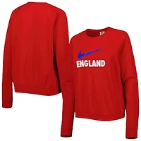 Women's Nike Red England National Team Lockup Varsity Tri-Blend Raglan Pullover Sweatshirt