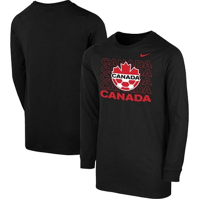 Youth Nike Black Canada Soccer Repeat Core Long Sleeve T-Shirt