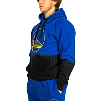 Men's FISLL Royal Golden State Warriors Black Dip-Dye - Pullover Hoodie