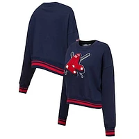 Women's Pro Standard Navy Boston Red Sox Mash Up Pullover Sweatshirt