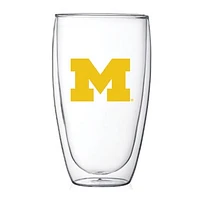 Michigan Wolverines 15oz. Double Wall Thermo Glass