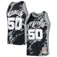 Men's Mitchell & Ness David Robinson Black San Antonio Spurs 1998/99 Hardwood Classics Marble Swingman Jersey