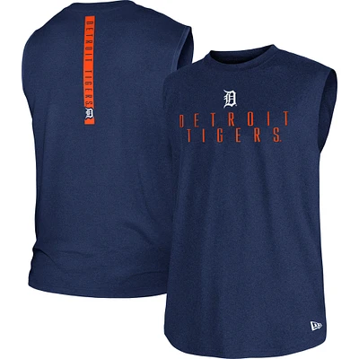 Men's New Era Heather Navy Detroit Tigers Team Muscle Tank Top