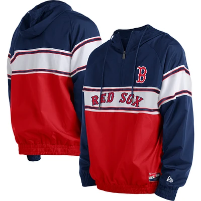 Men's New Era Navy Boston Red Sox Ripstop Raglan Quarter-Zip Hoodie