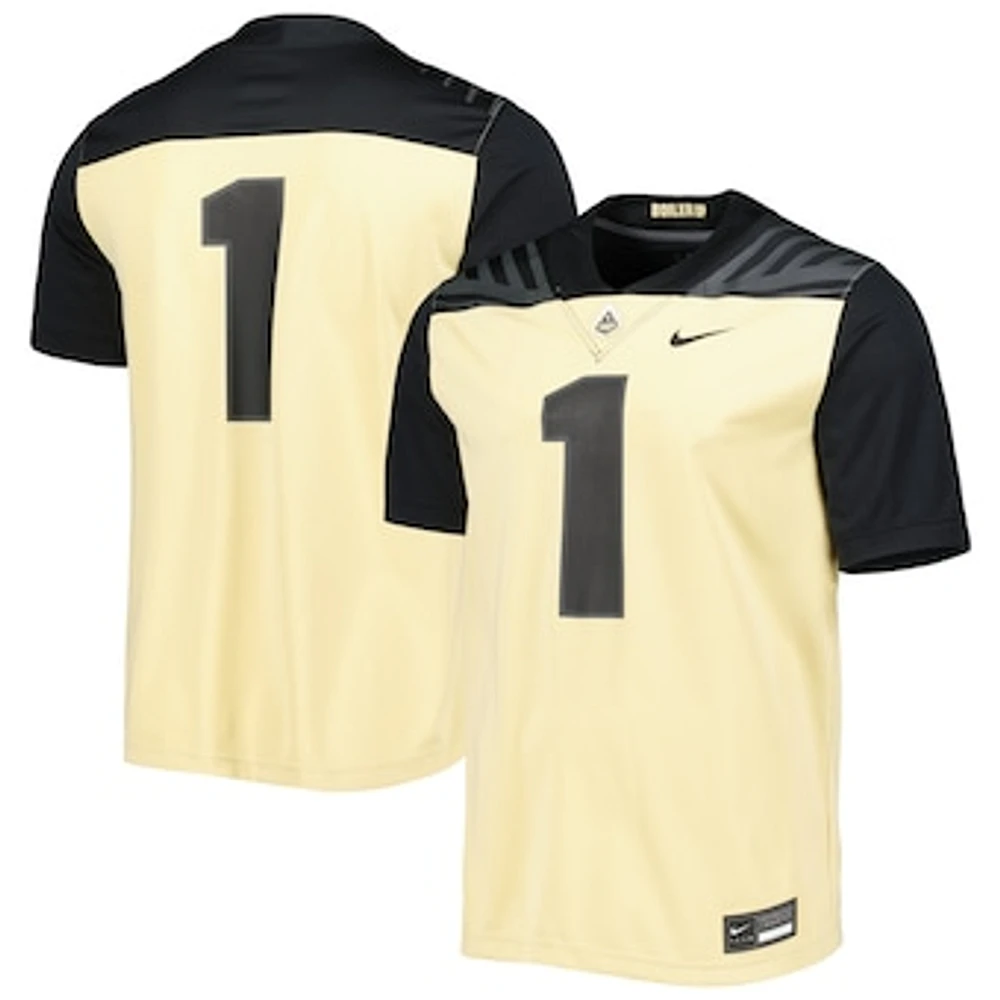 Men's Nike #1 Gold Purdue Boilermakers Untouchable Football Jersey