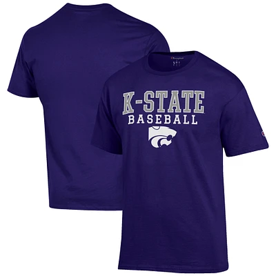 Men's Champion Kansas State Wildcats Baseball Stack T-Shirt