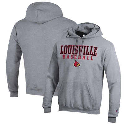 Men's Champion Louisville Cardinals Baseball Stack Pullover Hoodie