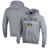 Men's Champion Gray Missouri Tigers Baseball Stack Pullover Hoodie