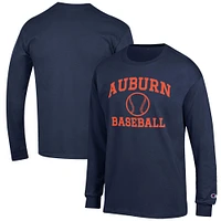 Men's Champion Navy Auburn Tigers Baseball Icon Long Sleeve T-Shirt