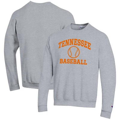 Men's Champion Gray Tennessee Volunteers Baseball Icon Crewneck Pullover Sweatshirt