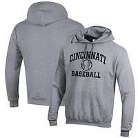 Men's Champion Gray Cincinnati Bearcats Baseball Icon Pullover Hoodie