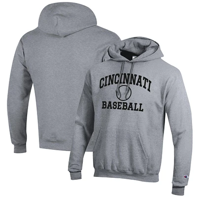 Men's Champion Gray Cincinnati Bearcats Baseball Icon Pullover Hoodie