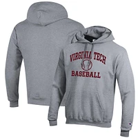 Men's Champion Gray Virginia Tech Hokies Baseball Icon Pullover Hoodie