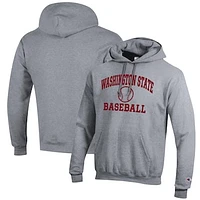 Men's Champion Gray Washington State Cougars Baseball Icon Pullover Hoodie