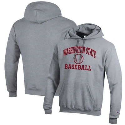 Men's Champion Gray Washington State Cougars Baseball Icon Pullover Hoodie
