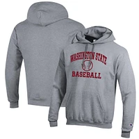 Men's Champion Gray Washington State Cougars Baseball Icon Pullover Hoodie