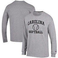 Men's Champion Gray South Carolina Gamecocks Softball Icon Long Sleeve T-Shirt