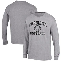 Men's Champion Gray South Carolina Gamecocks Softball Icon Long Sleeve T-Shirt