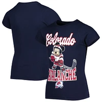 Girls Youth Navy Colorado Avalanche Mickey Mouse Go Team T-Shirt